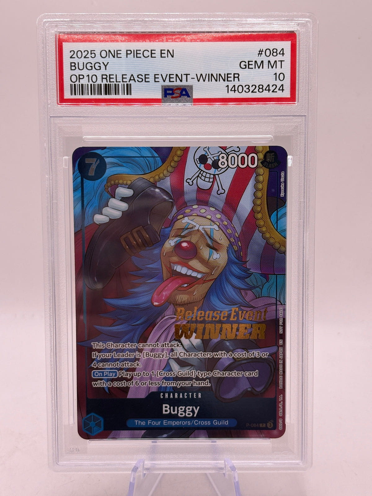 2025 One Piece OP10 Release Event Winner - Buggy P-084 PSA 10 GEM MINT image 1