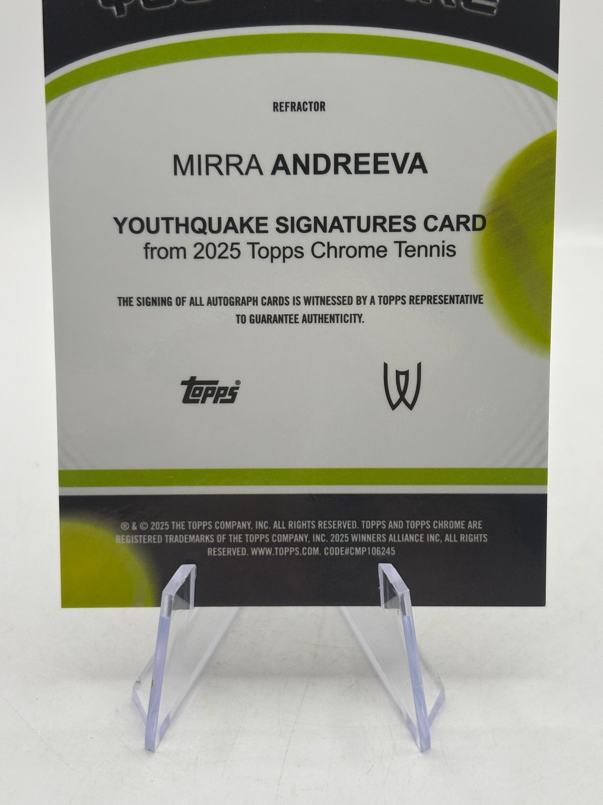2025 Topps Chrome Tennis - Mirra Andreeva Auto Youthquake /99 Silver, photo 4 image 4
