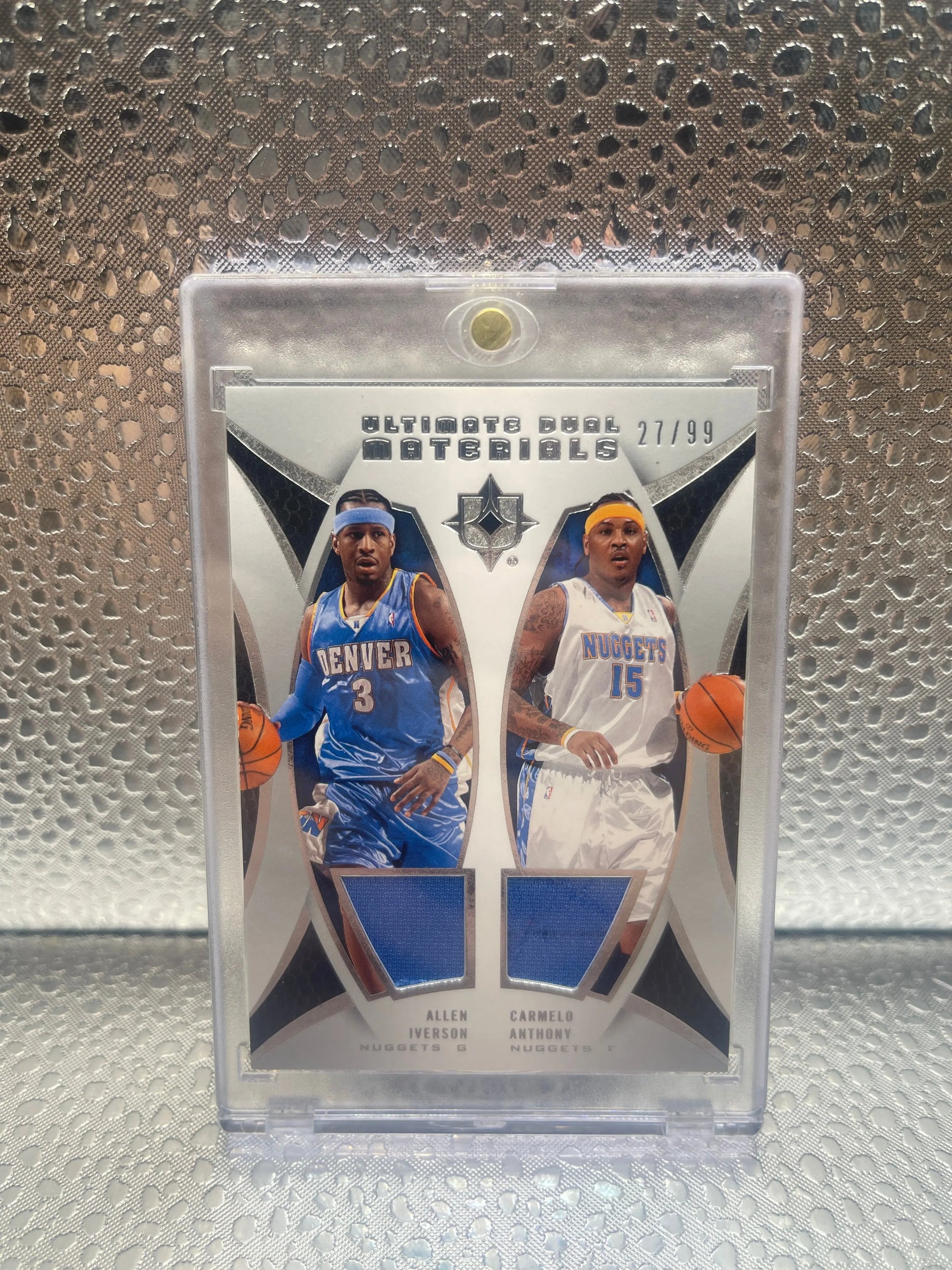 Allen Iverson - Carmelo Anthony - 2008 Upper Deck Ultimate Dual Materials 27/99 NM FRENLY BRICKS - Open 7 Days