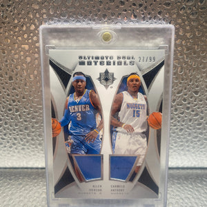 Allen Iverson - Carmelo Anthony - 2008 Upper Deck Ultimate Dual Materials 27/99 NM FRENLY BRICKS - Open 7 Days