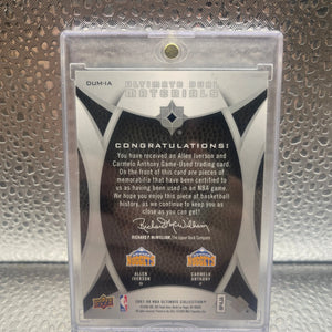 Allen Iverson - Carmelo Anthony - 2008 Upper Deck Ultimate Dual Materials 27/99 NM FRENLY BRICKS - Open 7 Days
