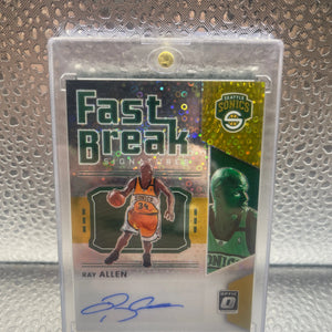 2021 Donruss Optic RAY ALLEN FAST BREAK SIGNATURES GOLD AUTOGRAPH #02/10 Sonics FRENLY BRICKS - Open 7 Days