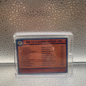 1974-75 Topps 144 NBA '73-74 Scoring Leaders McAdoo / Abdul-Jabbar / Maravich FRENLY BRICKS - Open 7 Days