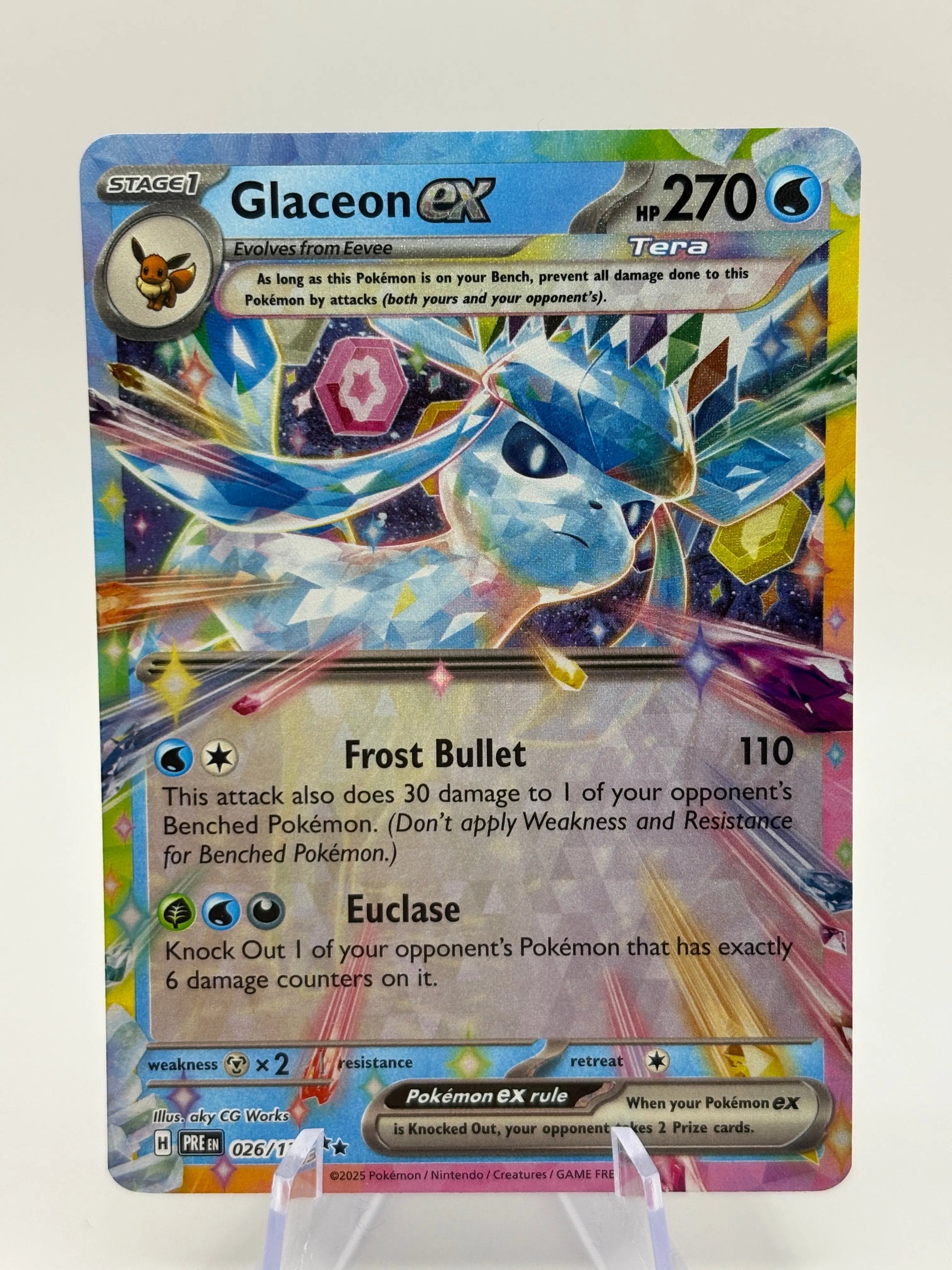 Pokemon TCG Prismatic Evolutions- Glaceon EX 026/131 LP FRENLY BRICKS - Open 7 Days