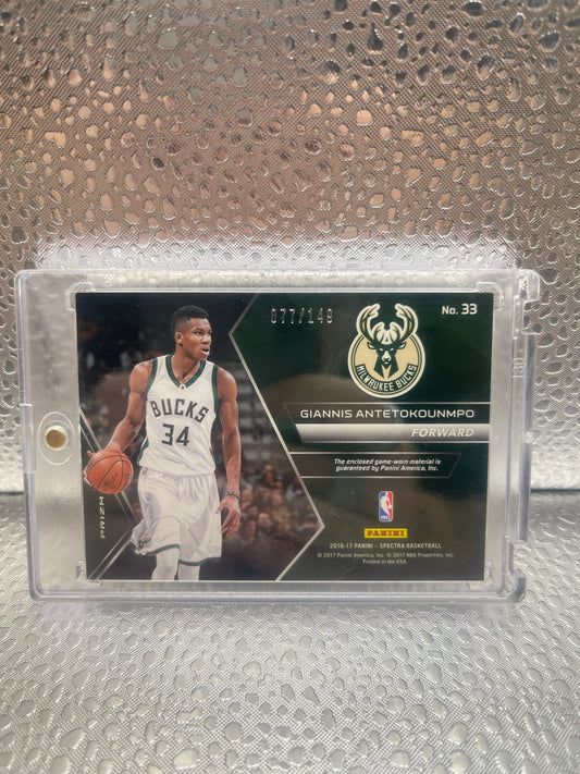 2016-17 Panini Spectra Spectacular Swatches Giannis Antetokounmpo #/149 NM FRENLY BRICKS - Open 7 Days