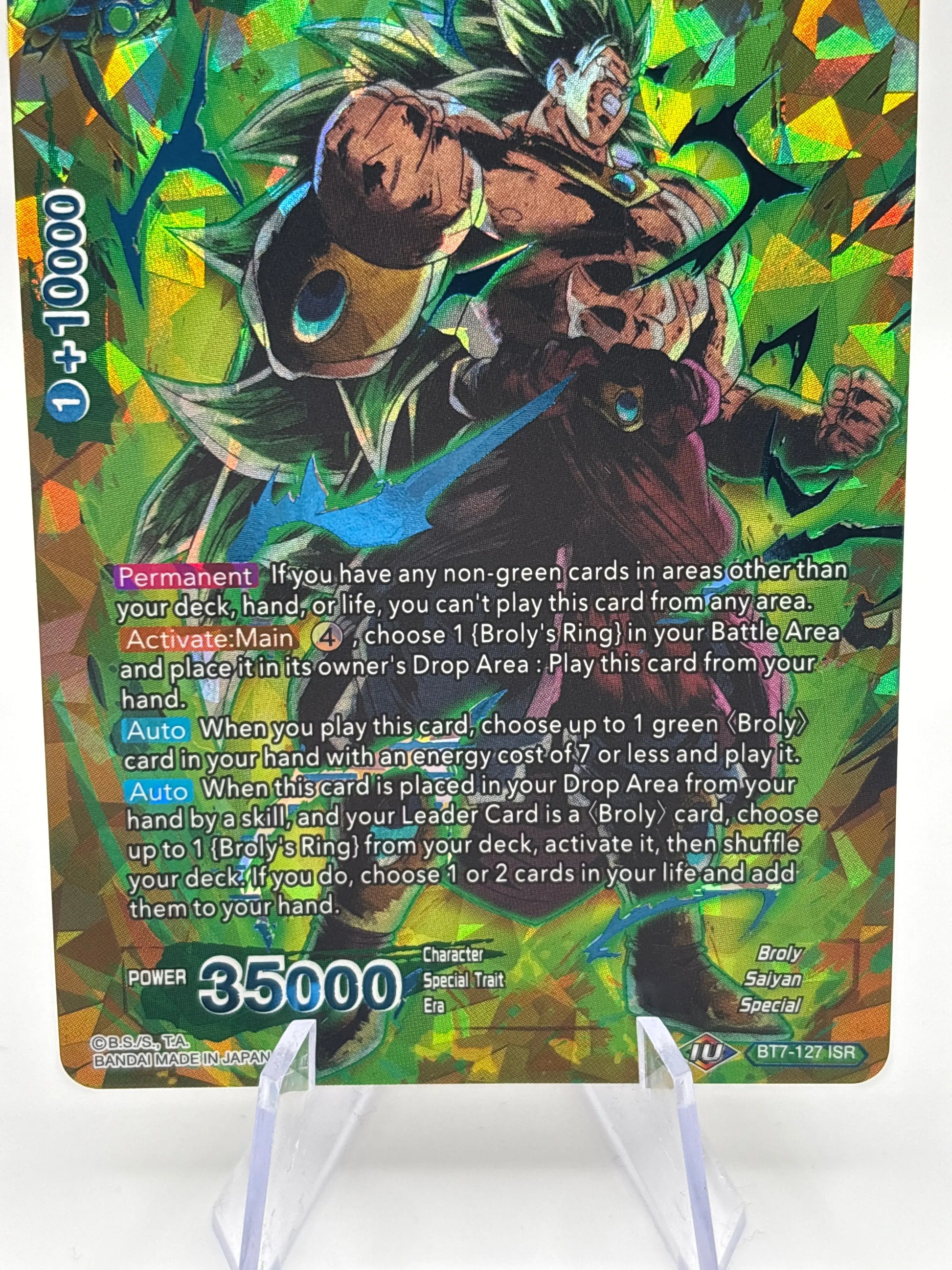Dragon Ball Super Card Game - SS3 Broly, Saiyan Berserker BT7-127 ISR (2) FRENLY BRICKS - Open 7 Days