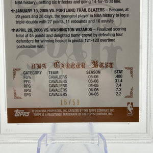 2006 Topps Big Game Lebron James Blue /59 #34 PSA 9 FRENLY BRICKS - Open 7 Days