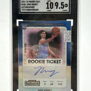 2021-22 Contenders Josh Giddey Rookie Ticket Auto 75th Anniversary SGC 9.5 Auto 10 FRENLY BRICKS - Open 7 Days