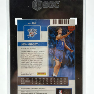 2021-22 Contenders Josh Giddey Rookie Ticket Auto 75th Anniversary SGC 9.5 Auto 10 FRENLY BRICKS - Open 7 Days