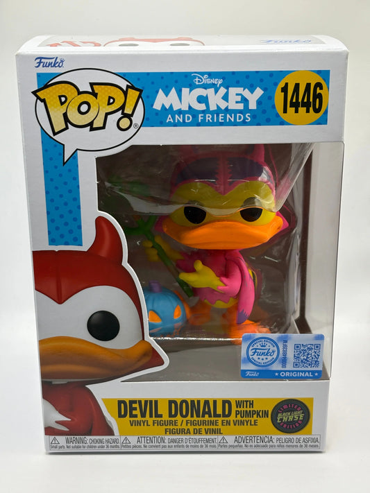 Funko POP! Mickey and Friends #1446 Devil Donald with Pumpkin Blacklight Chase FRENLY BRICKS - Open 7 Days