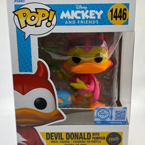 Funko POP! Mickey and Friends #1446 Devil Donald with Pumpkin Blacklight Chase FRENLY BRICKS - Open 7 Days