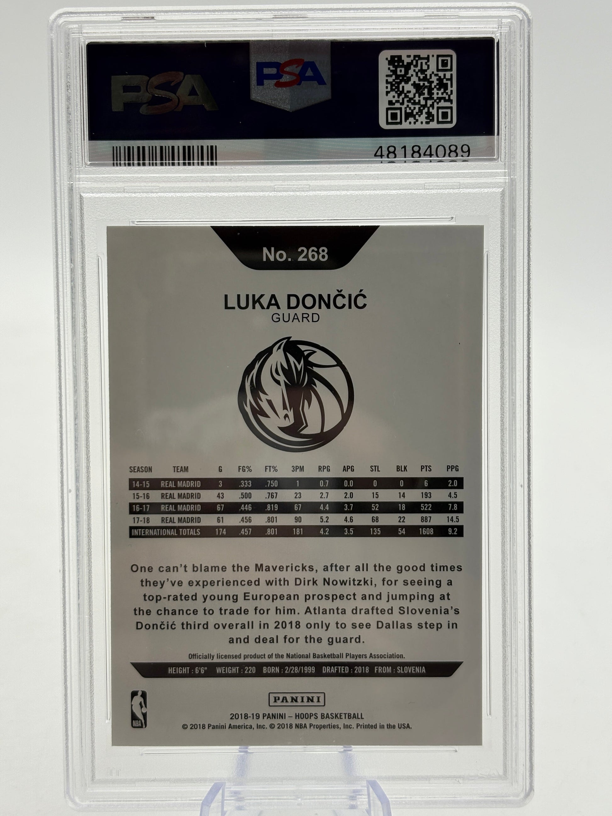 2018-19 Hoops #268 Luka Doncic Dallas Mavericks Rookie PSA 10 FRENLY BRICKS - Open 7 Days