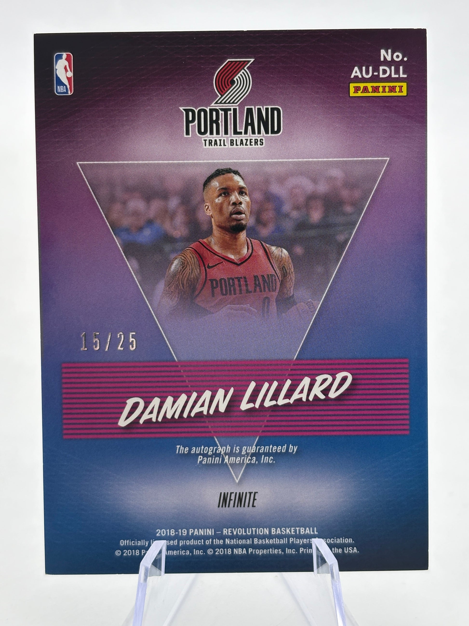 2018-19 Panini Revolution Basketball #AU-DLL Damian Lillard 15/25 Auto On Card FRENLY BRICKS - Open 7 Days