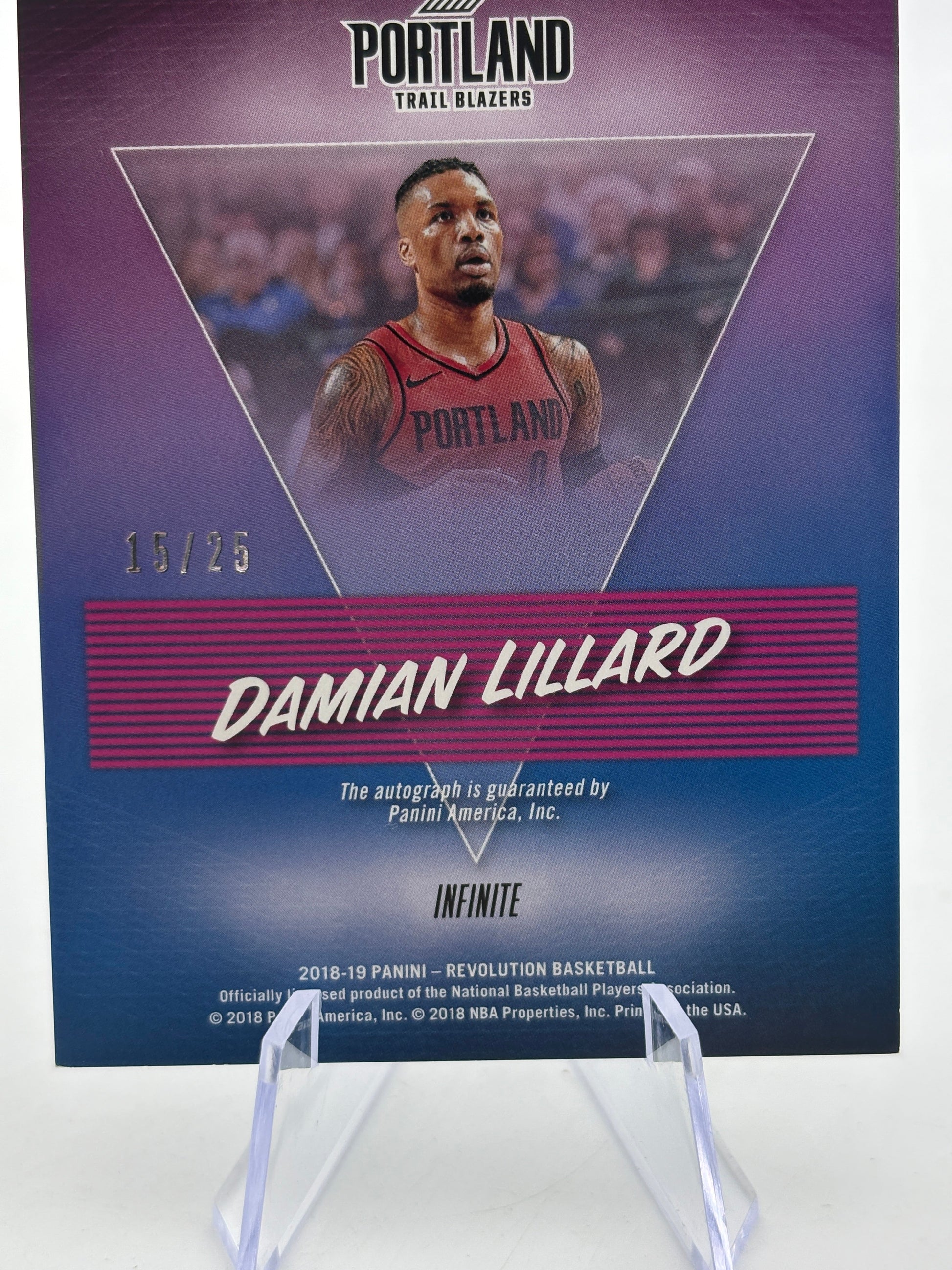 2018-19 Panini Revolution Basketball #AU-DLL Damian Lillard 15/25 Auto On Card FRENLY BRICKS - Open 7 Days