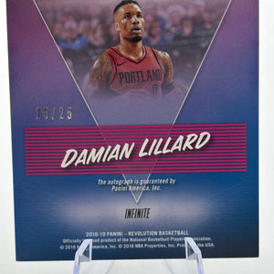 2018-19 Panini Revolution Basketball #AU-DLL Damian Lillard 15/25 Auto On Card FRENLY BRICKS - Open 7 Days