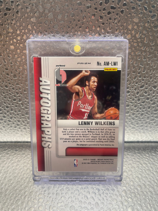 Lenny Wilkins 2020-21 Panini Mosaic #AM-LWI Prizm Auto Portland Trail Blazers NM FRENLY BRICKS - Open 7 Days