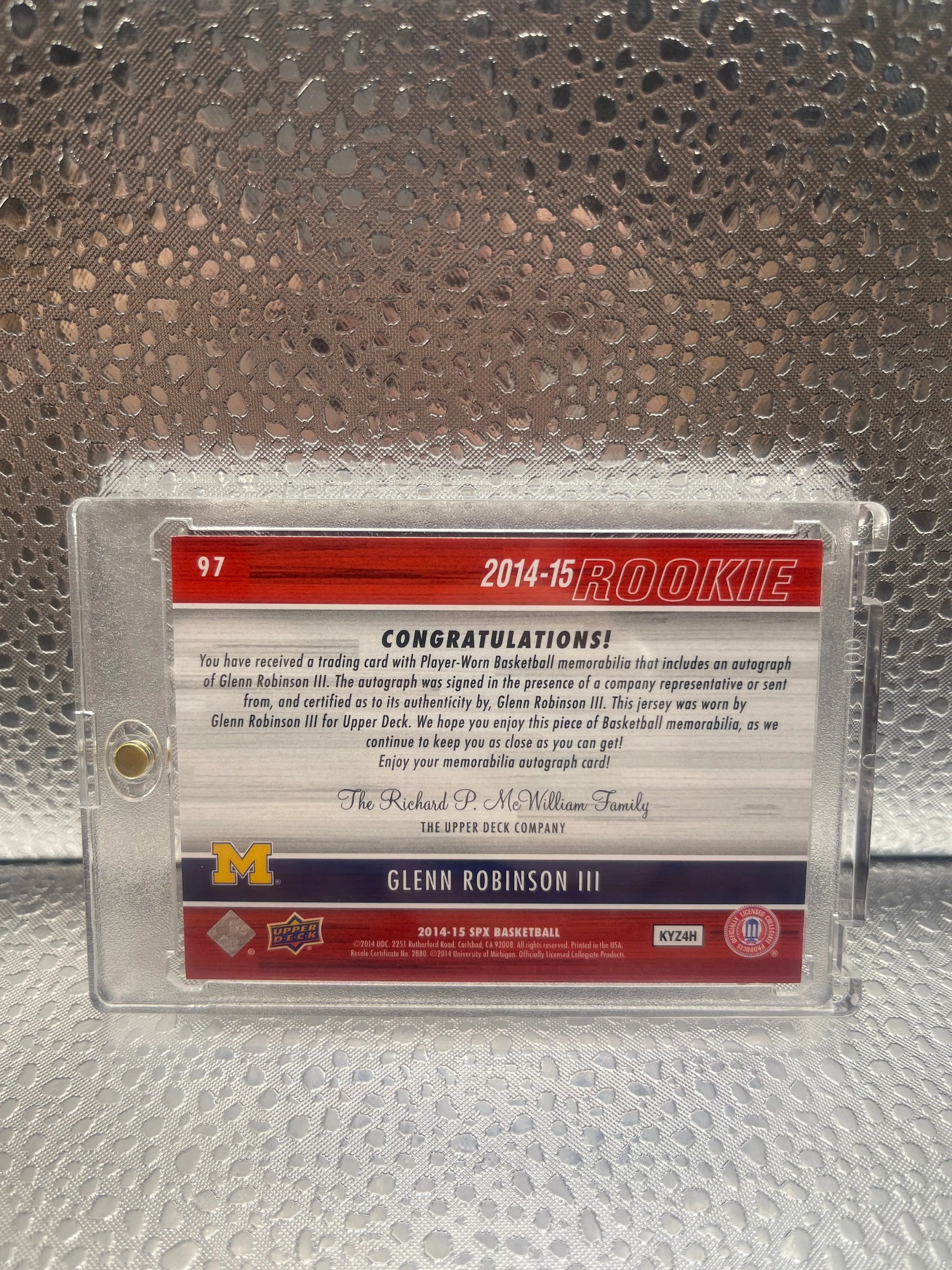 2014-15 SPx - Rookie Autograph Jersey Glenn Robinson III #303/499 (AU, MEM, RC) NM FRENLY BRICKS - Open 7 Days