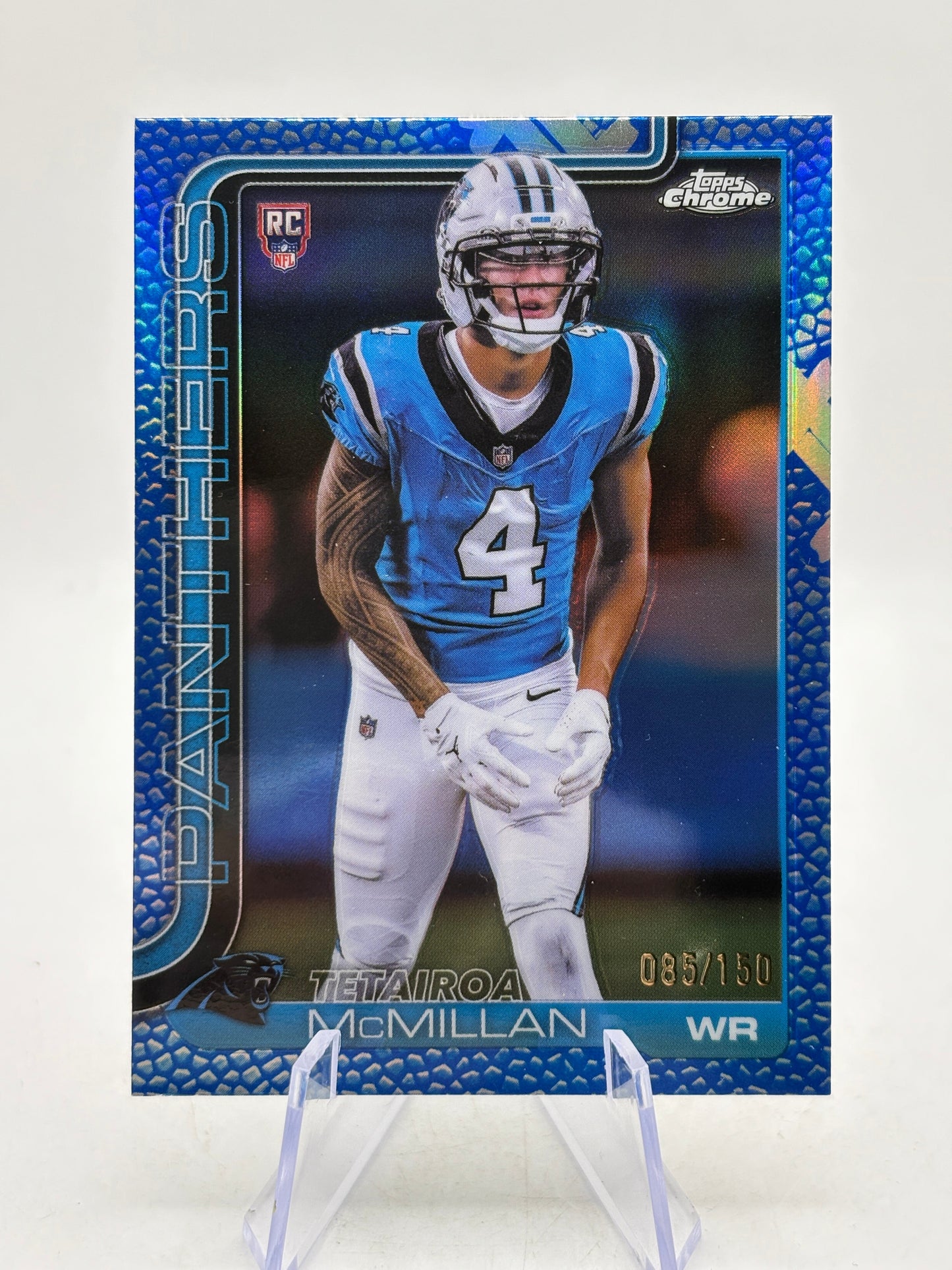 2025 Topps Chrome Football - Tetairoa McMillan Blue Leather /150 Rookie FRENLY BRICKS - Open 7 Days