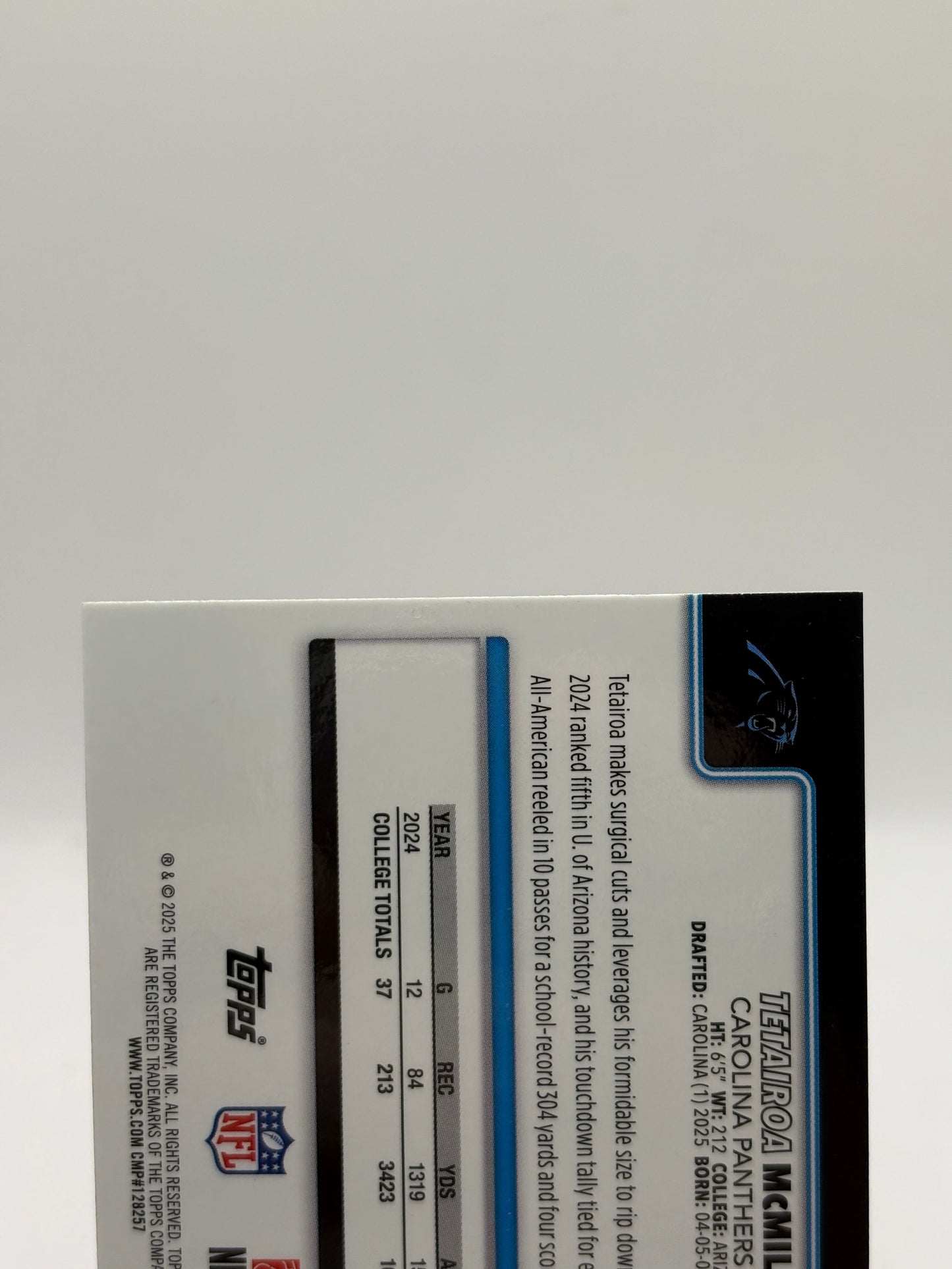 2025 Topps Chrome Football - Tetairoa McMillan Blue Leather /150 Rookie FRENLY BRICKS - Open 7 Days