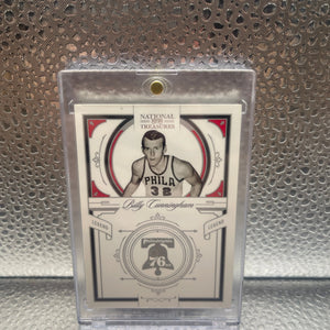 Billy Cunningham 2009-10 National Treasures Base Card #’D 78/99 #120 76ers FRENLY BRICKS - Open 7 Days