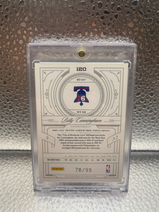 Billy Cunningham 2009-10 National Treasures Base Card #’D 78/99 #120 76ers FRENLY BRICKS - Open 7 Days