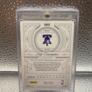 Billy Cunningham 2009-10 National Treasures Base Card #’D 78/99 #120 76ers FRENLY BRICKS - Open 7 Days