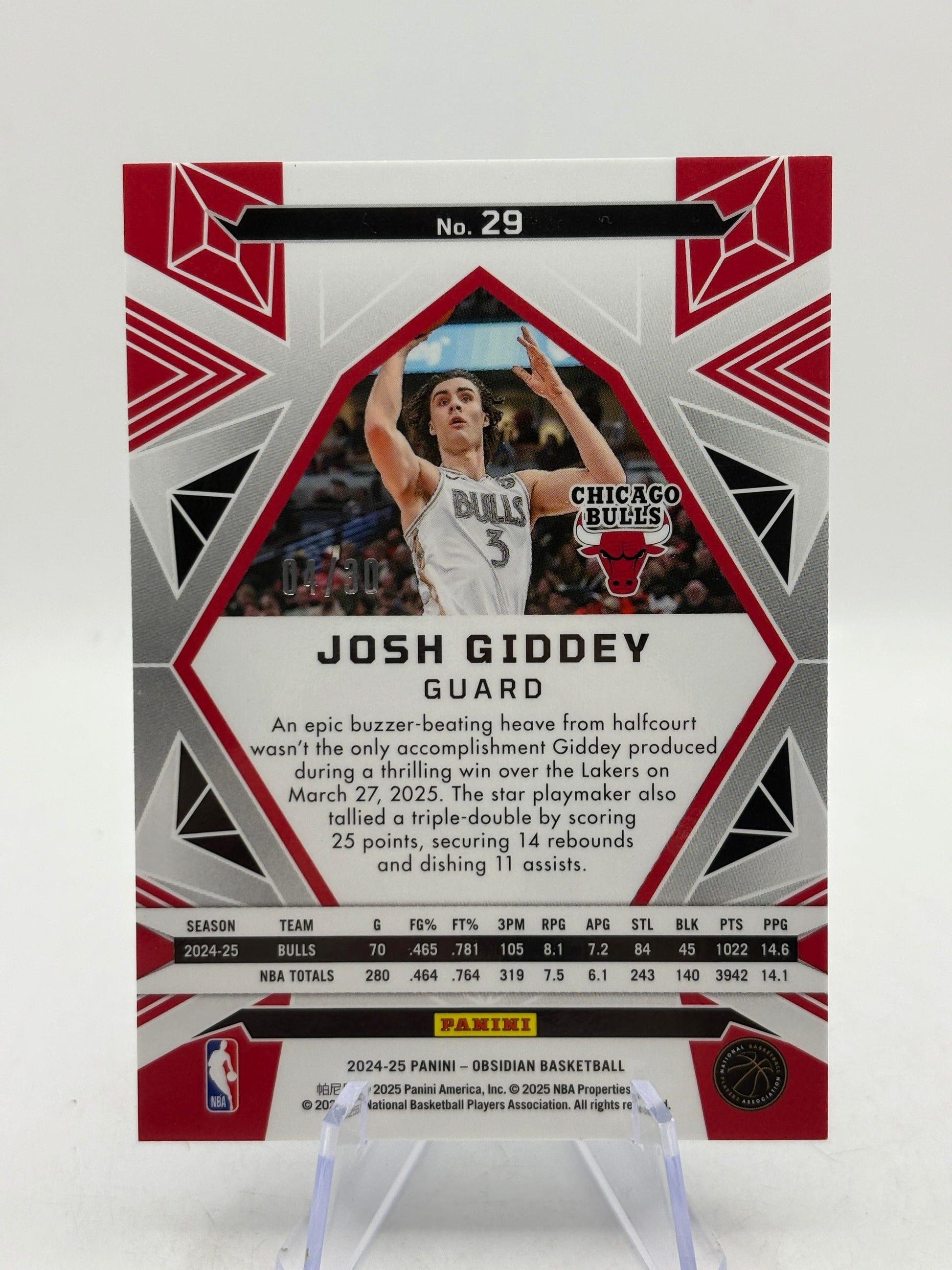2024-25 Panini Obsidian #25 Josh Giddey (Incomplete) Rainbow Etch Set Numbered, photo 17 image 17