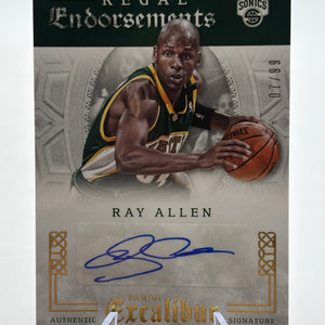 2015-16 Panini Excalibur Basketball - #RE-RAL Ray Allen Auto /99 FRENLY BRICKS - Open 7 Days