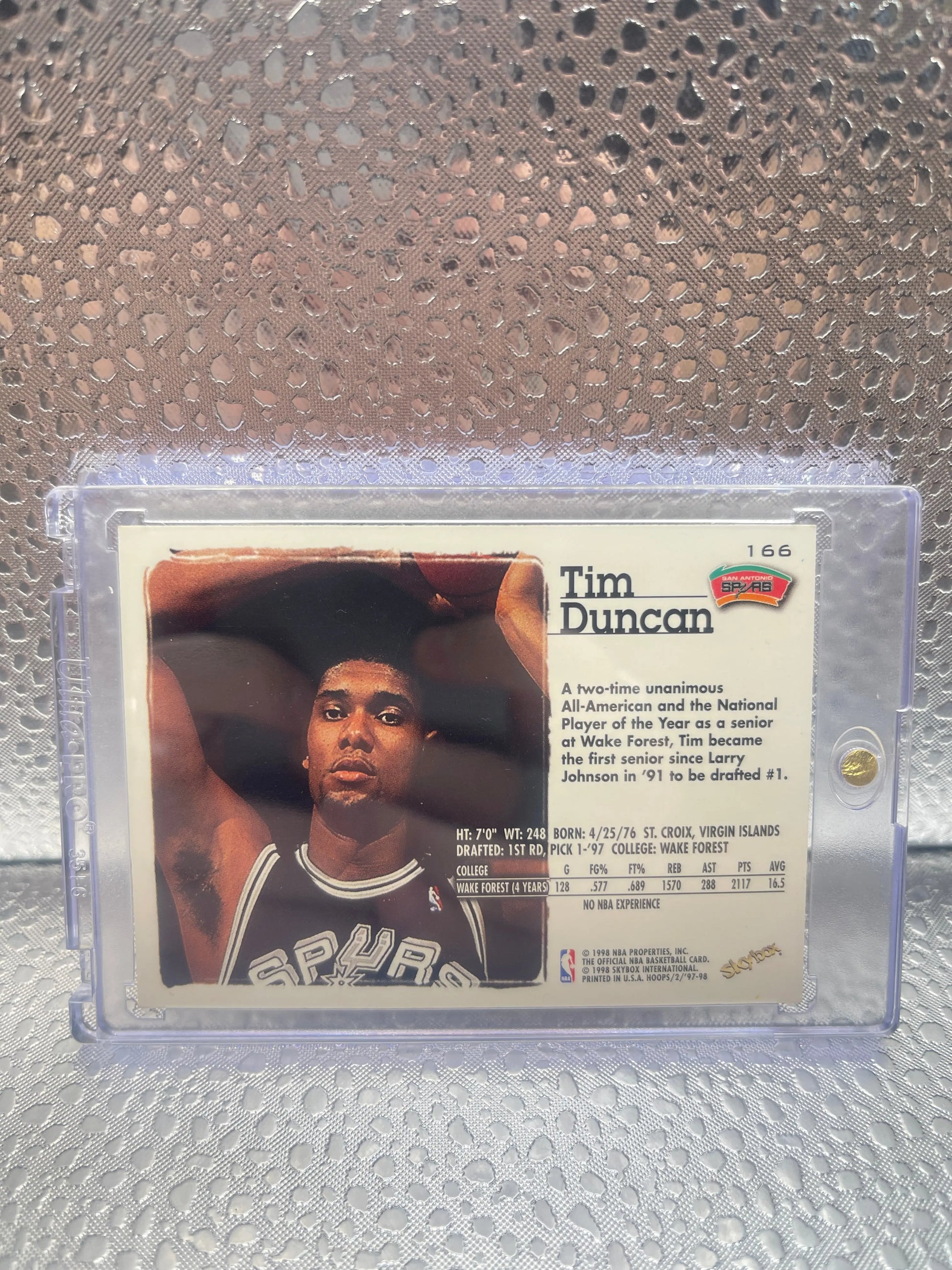 1998 Skybox NBA Hoops Tim Duncan Rookie #166 San Antonio Spurs FRENLY BRICKS - Open 7 Days