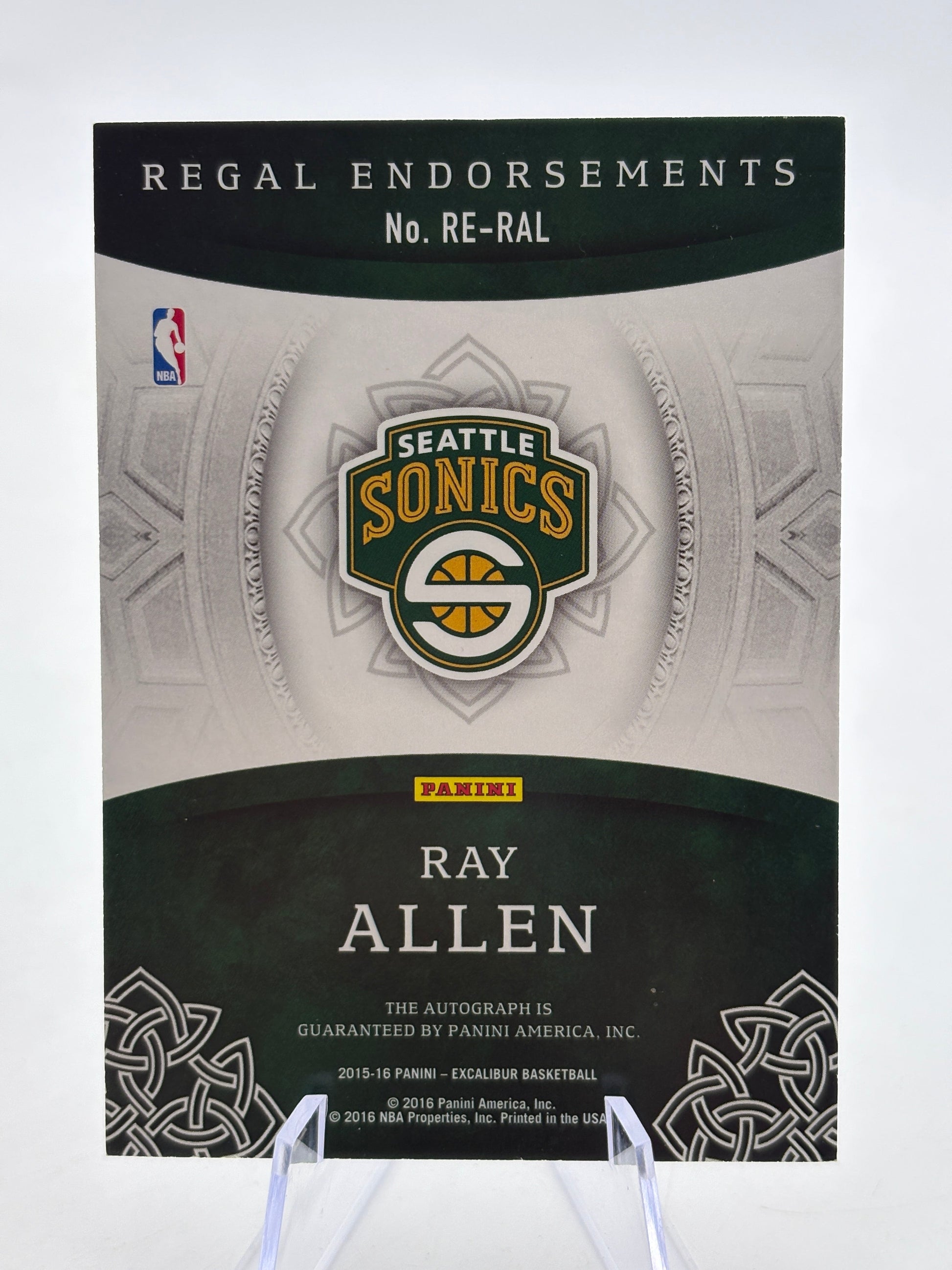 2015-16 Panini Excalibur Basketball - #RE-RAL Ray Allen Auto /99 FRENLY BRICKS - Open 7 Days
