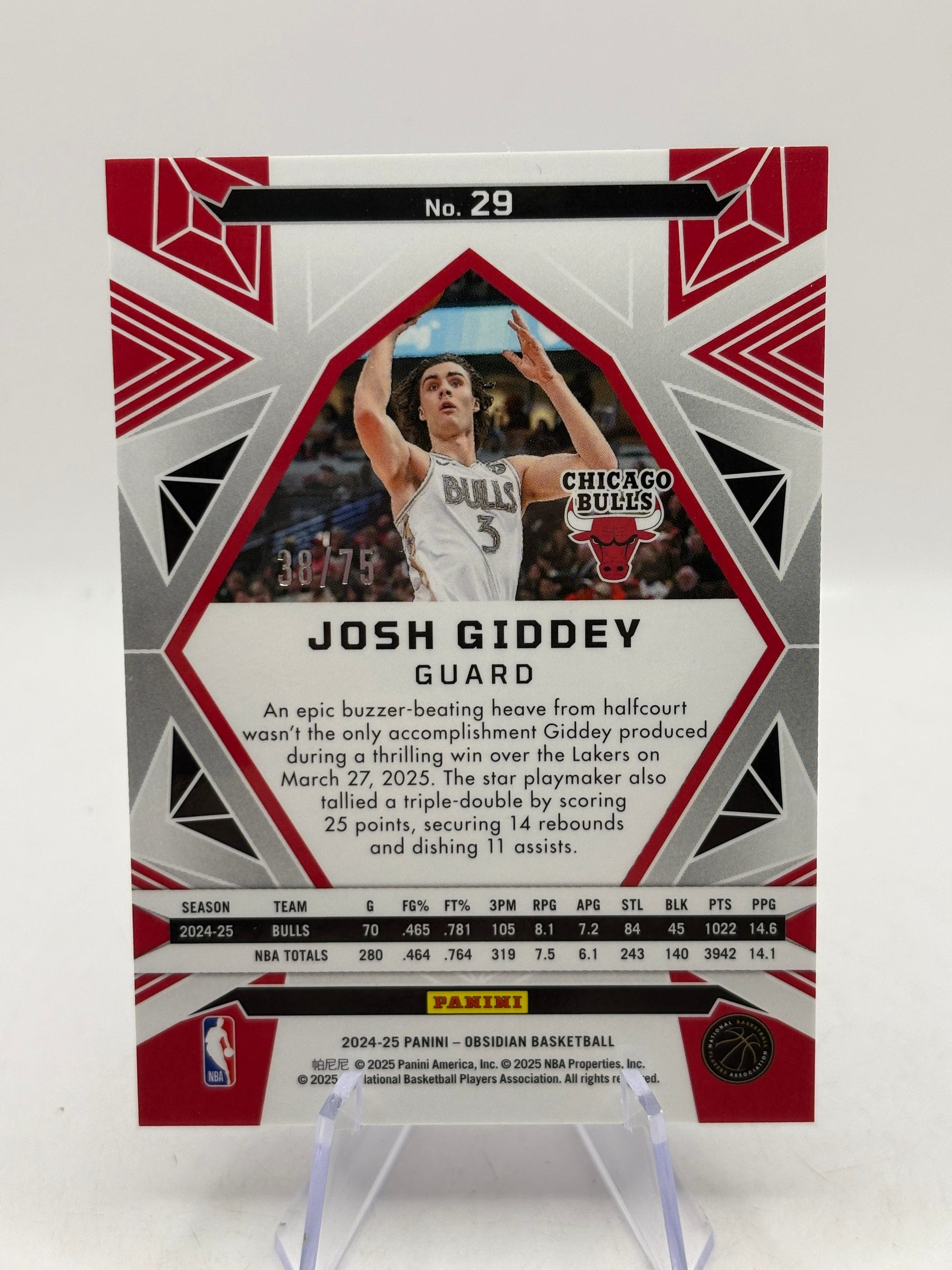 2024-25 Panini Obsidian #25 Josh Giddey (Incomplete) Rainbow Etch Set Numbered, photo 13 image 13