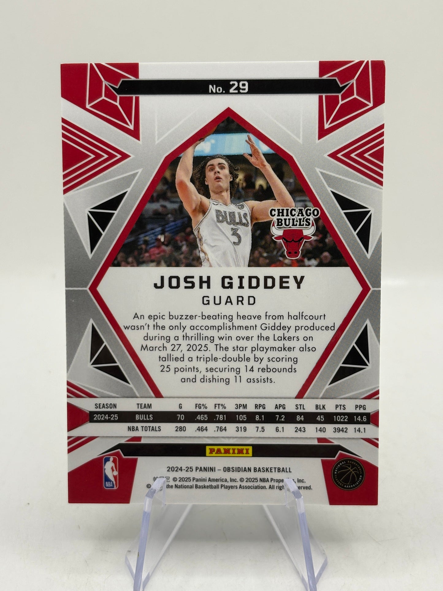 2024-25 Panini Obsidian #25 Josh Giddey (Incomplete) Rainbow Etch Set Numbered FRENLY BRICKS - Open 7 Days