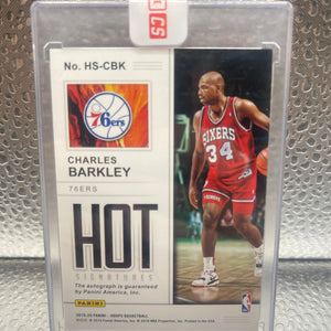 2019-20 NBA Hoops Charles Barkley Auto Red HOT Signature Bookend Rare 13/25 EXCH NM FRENLY BRICKS - Open 7 Days