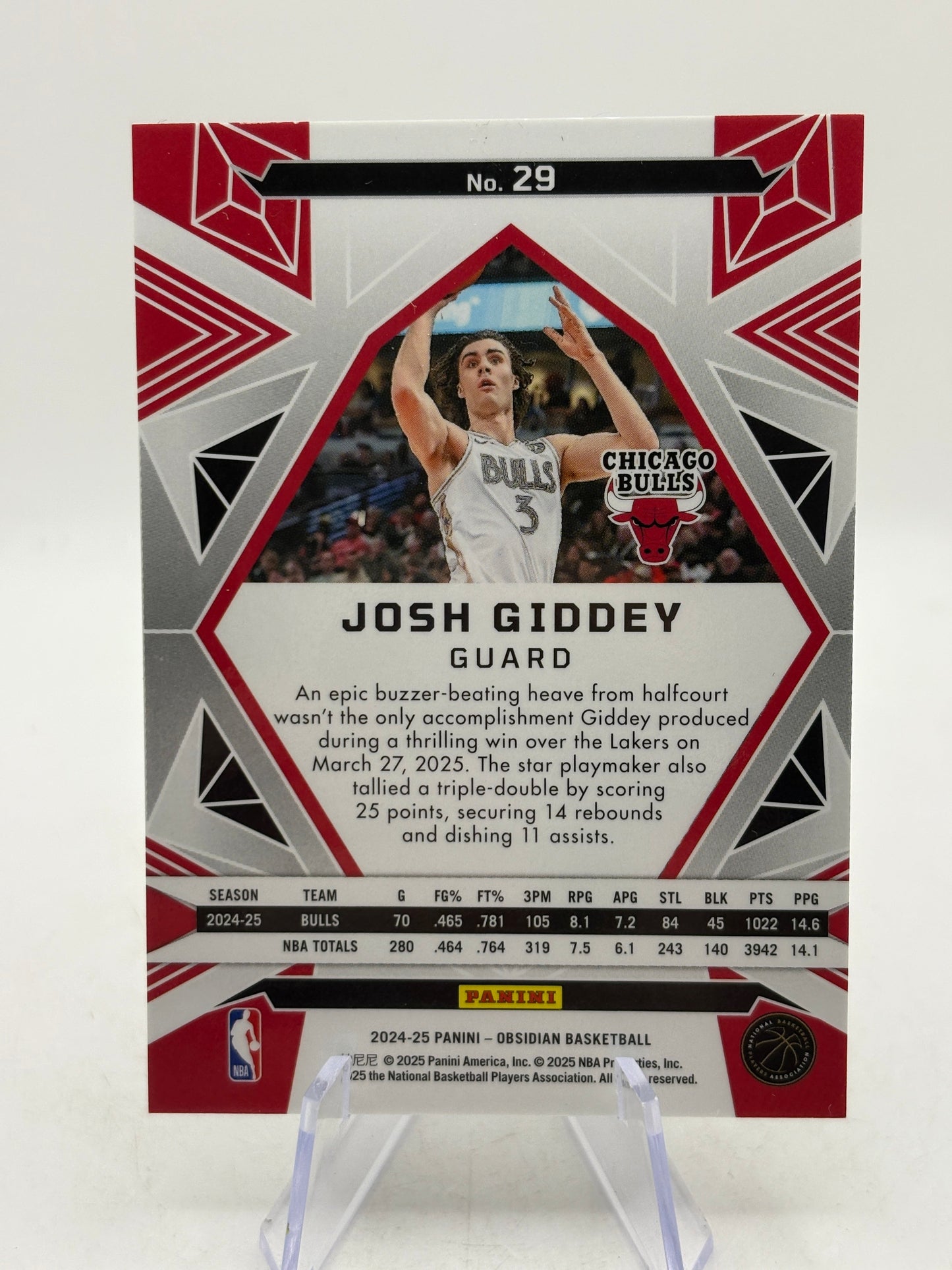 2024-25 Panini Obsidian #25 Josh Giddey (Incomplete) Rainbow Etch Set Numbered FRENLY BRICKS - Open 7 Days