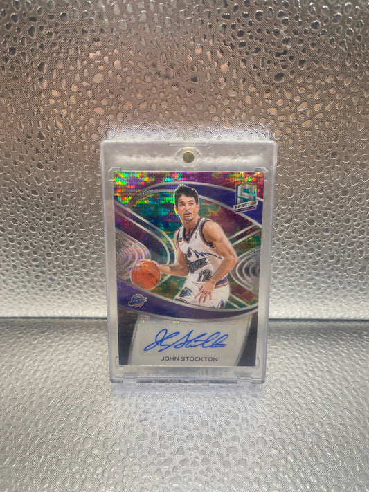 2020-21 Panini Spectra Signatures Celestial Prizm /35 John Stockton Auto HOF NM FRENLY BRICKS - Open 7 Days