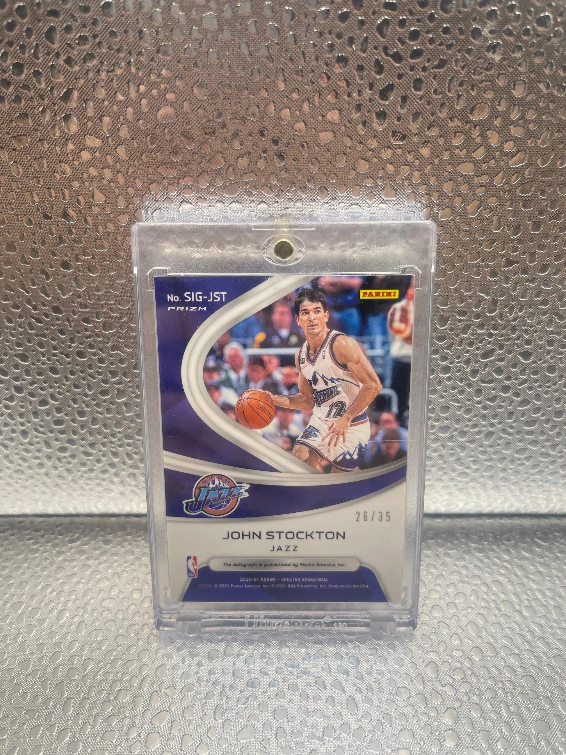 2020-21 Panini Spectra Signatures Celestial Prizm /35 John Stockton Auto HOF NM FRENLY BRICKS - Open 7 Days