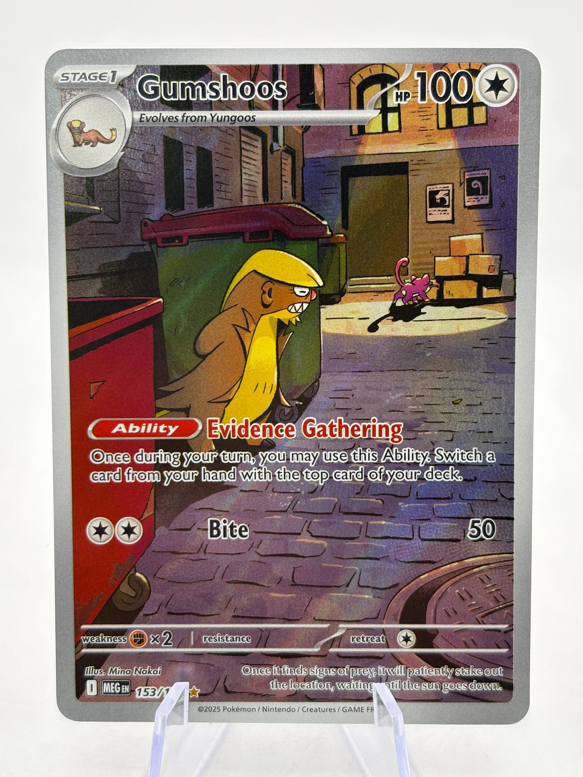 Pokemon TCG Mega Evolution - Gumshoos 153/132 Illustration Rare NM (3) FRENLY BRICKS - Open 7 Days