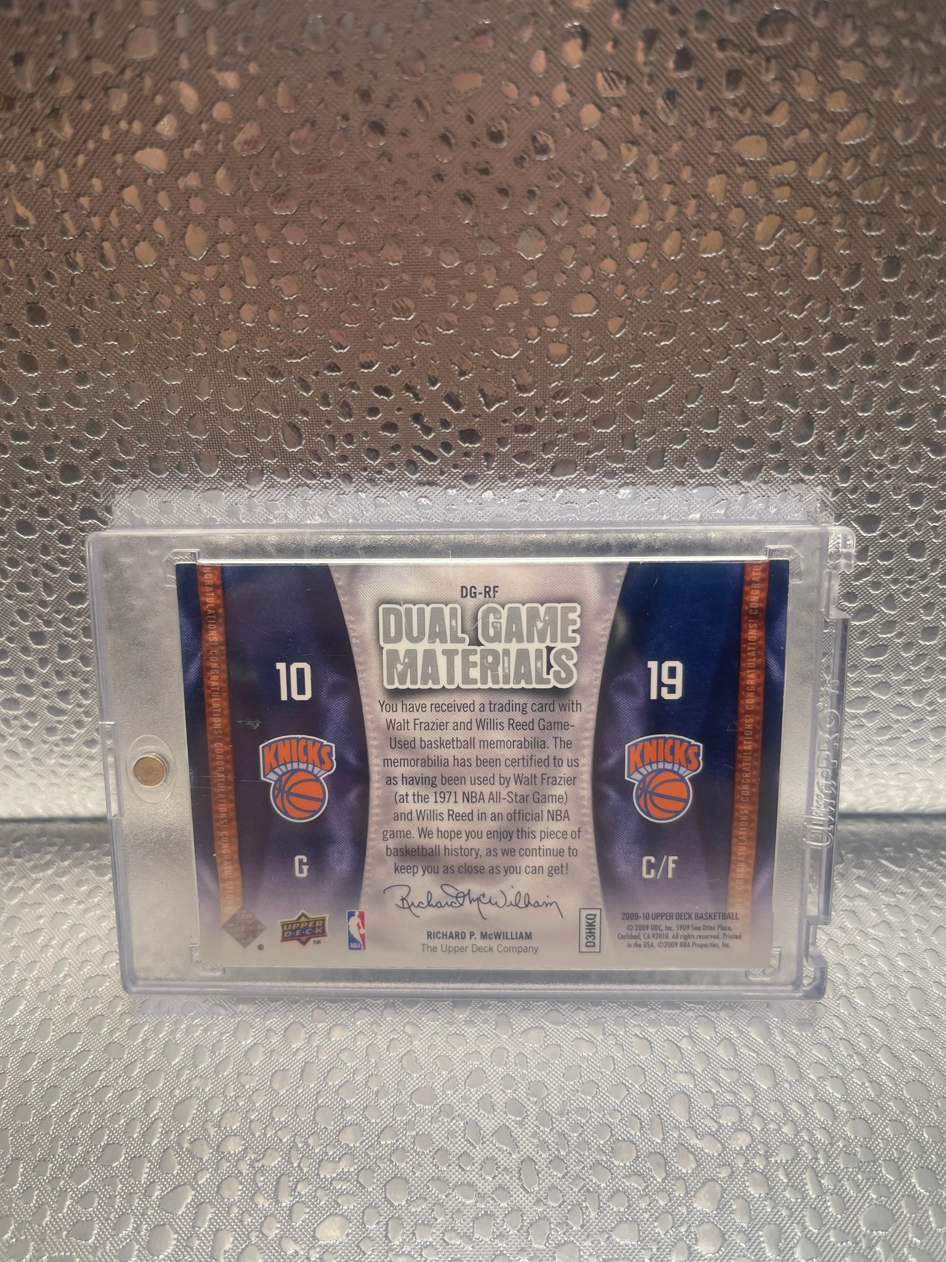2009-10 Upper Deck Dual Game Materials Walt Frazier Willis Reed FRENLY BRICKS - Open 7 Days