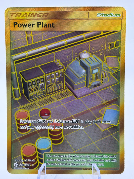 Pokemon TCG Cosmic Eclipse - Power Plant 269/236 Gold Hyper Secret Rare LP FRENLY BRICKS - Open 7 Days