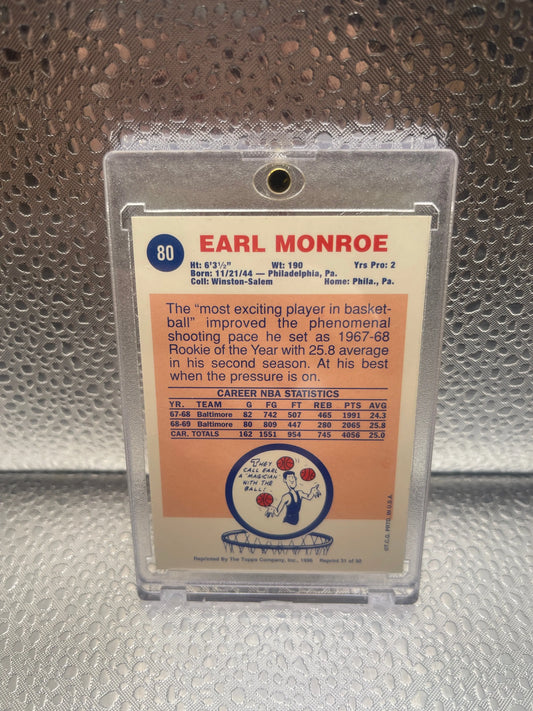 Earl Monroe 1996-97 Topps Finest Reprint #31 - Baltimore Bullets NM FRENLY BRICKS - Open 7 Days