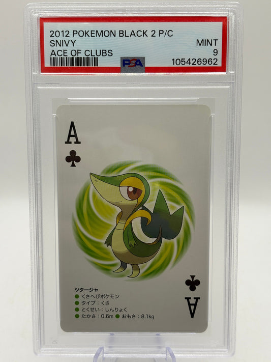 2012 Pokemon Black 2 Playing Cards - Snivy Ace of Clubs PSA 9 FRENLY BRICKS - Open 7 Days