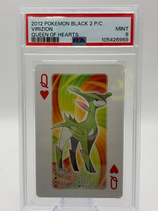 2012 Pokemon Black 2 Playing Cards- Virizion Queen of Hearts PSA 9 FRENLY BRICKS - Open 7 Days