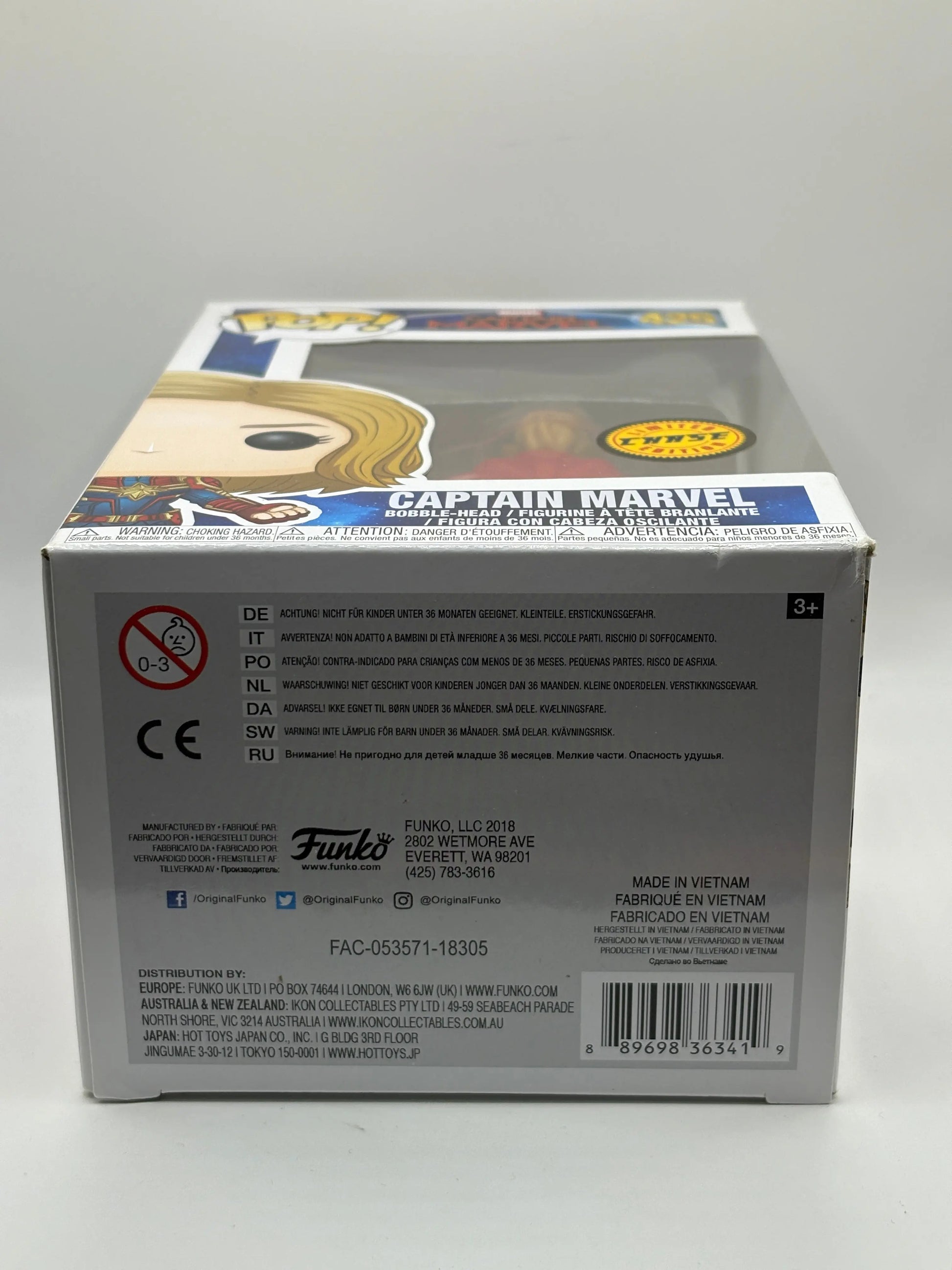 Funko POP! Captain Marvel #425 Captain Marvel Limited Chase FRENLY BRICKS - Open 7 Days