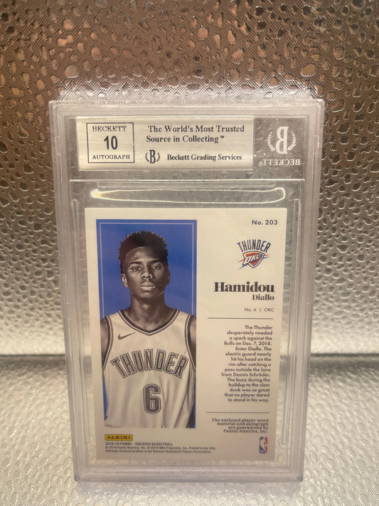 2018-19 Panini Encased Hamidou Diallo BGS 8.5/10 RPA Rookie Patch Auto RC 85/99 FRENLY BRICKS - Open 7 Days