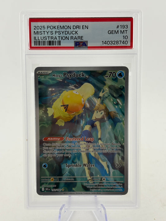 Pokemon TCG 2025 Destined Rivals - Misty’s Psyduck #193/182 IR PSA 10 FRENLY BRICKS - Open 7 Days