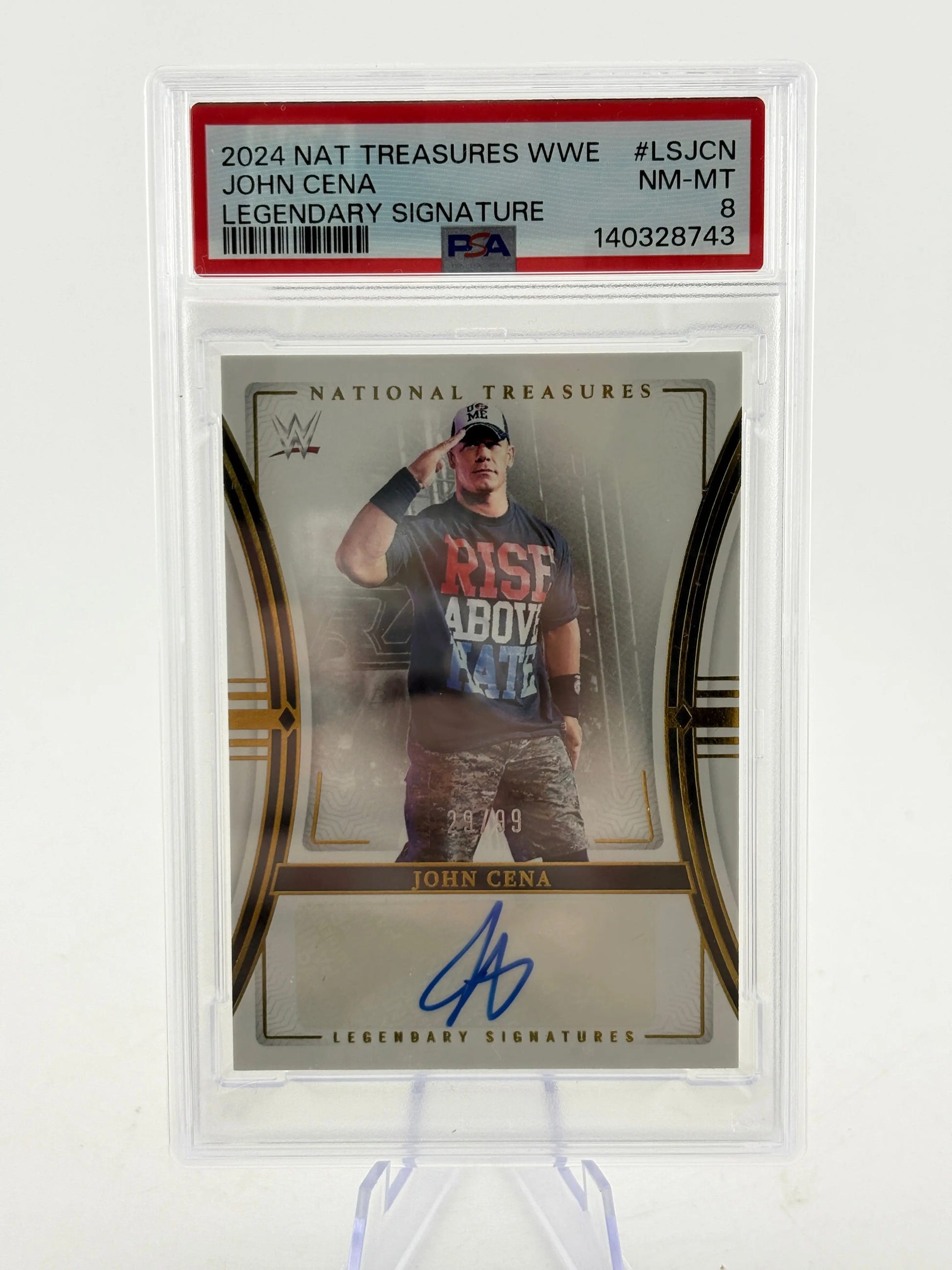 2024 National Treasures WWE #LSJCN John Cena Auto /99 PSA 8 FRENLY BRICKS - Open 7 Days image 1