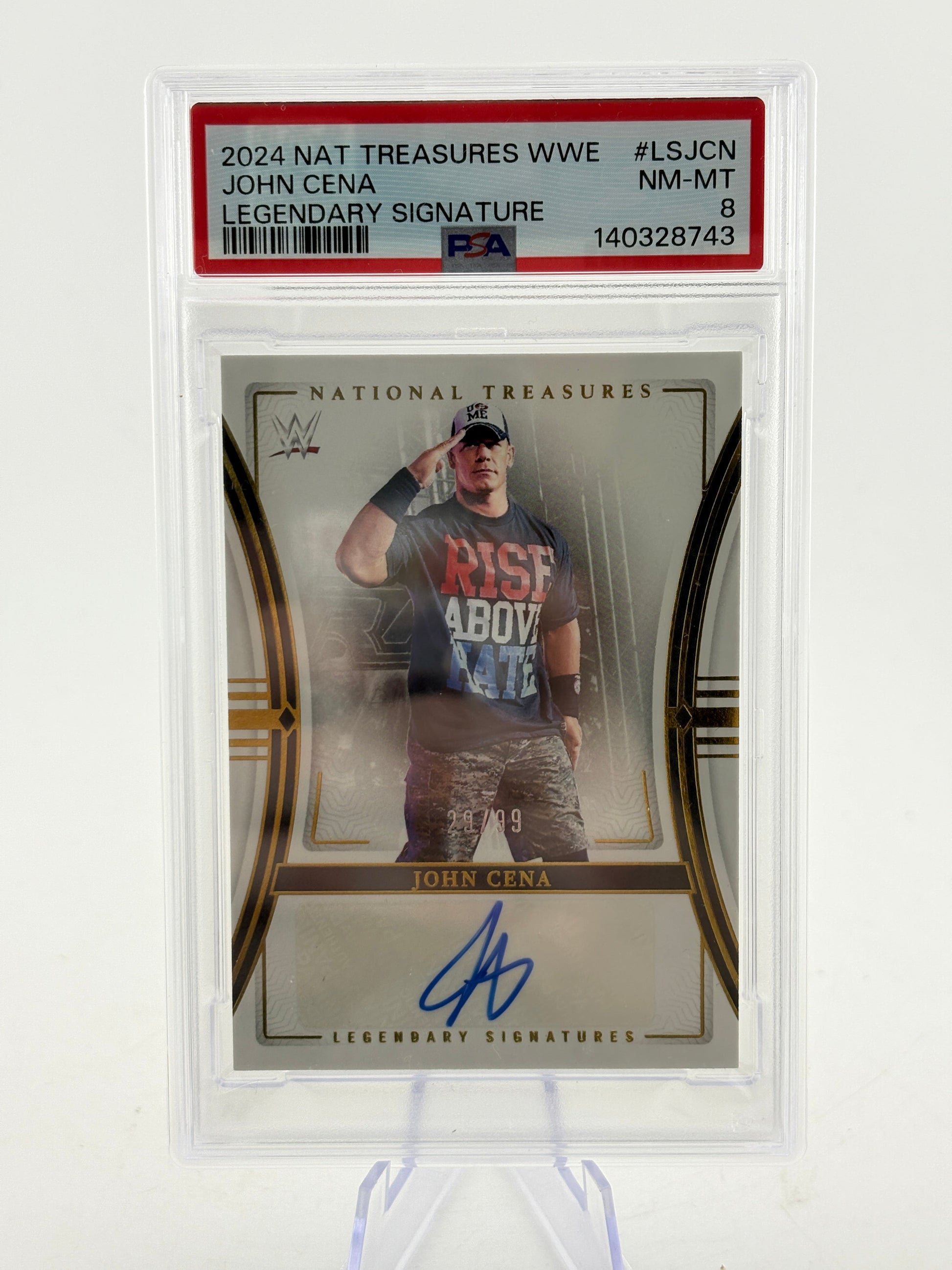 2024 National Treasures WWE #LSJCN John Cena Auto /99 PSA 8 FRENLY BRICKS - Open 7 Days