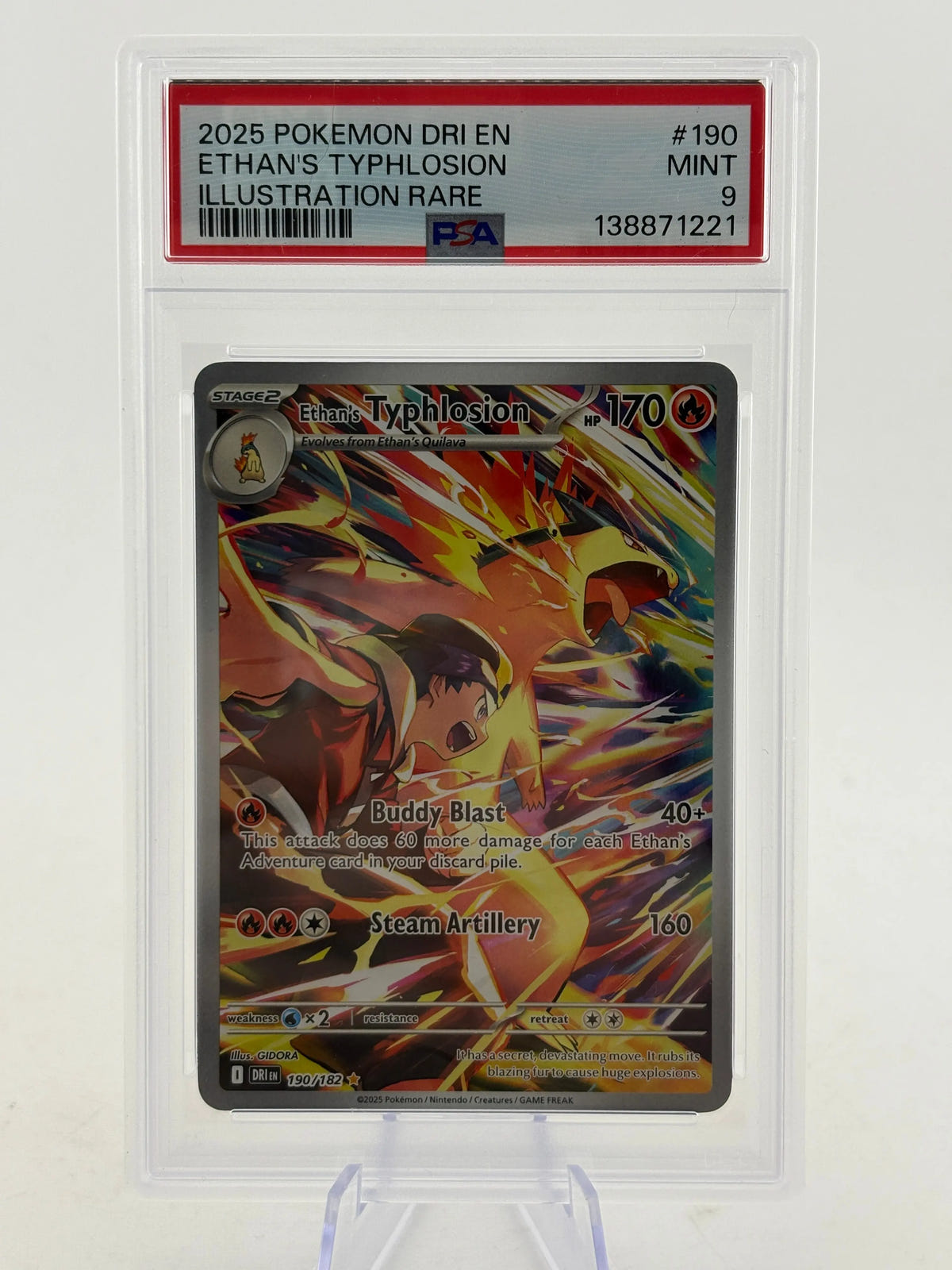 Pokemon TCG 2025 Destined Rivals - Ethans Typhlosion 190/182 IR PSA 9 FRENLY BRICKS - Open 7 Days image 1