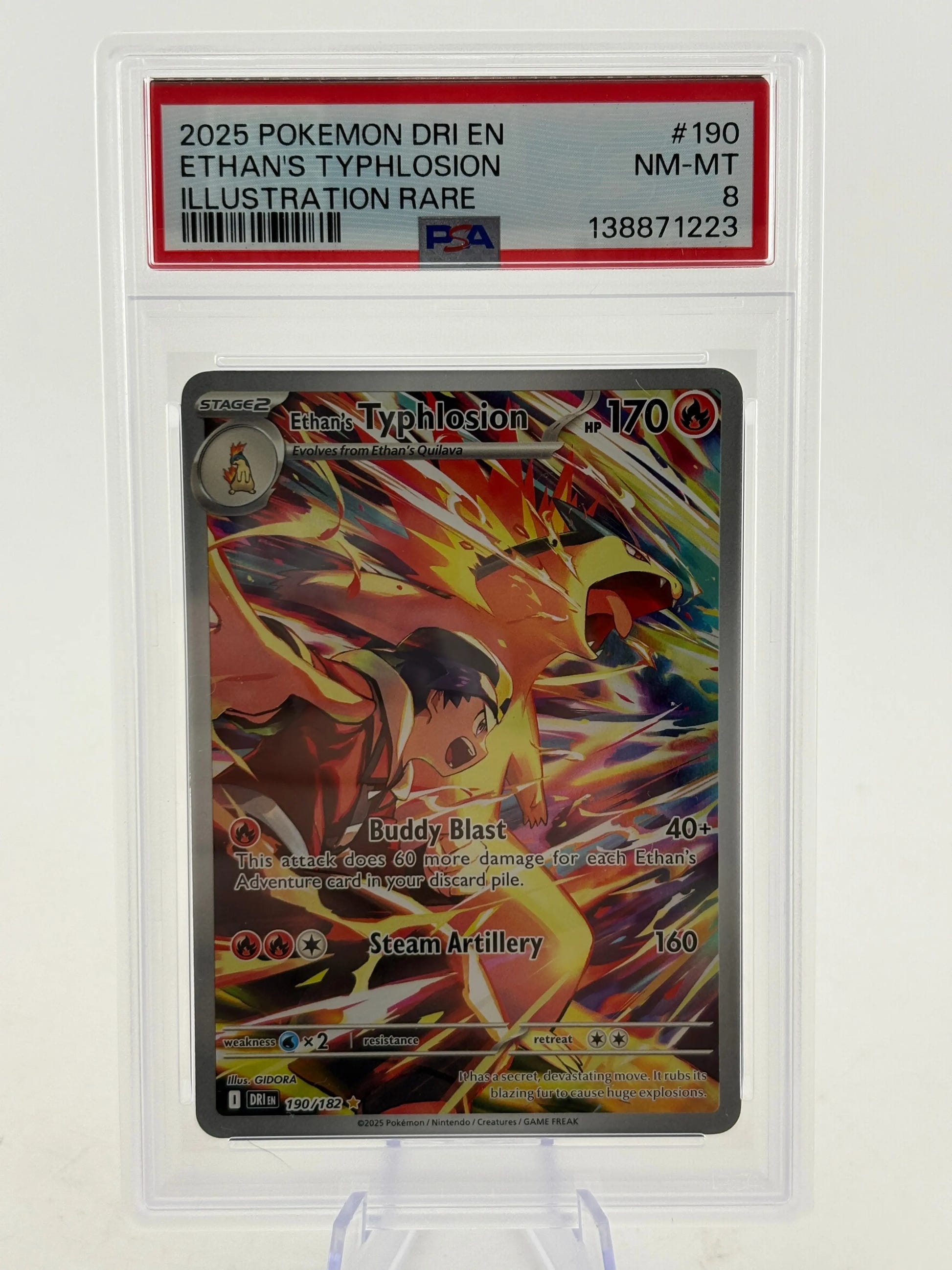 Pokemon TCG 2025 Destined Rivals - Ethans Typhlosion 190/182 IR PSA 8 FRENLY BRICKS - Open 7 Days image 1