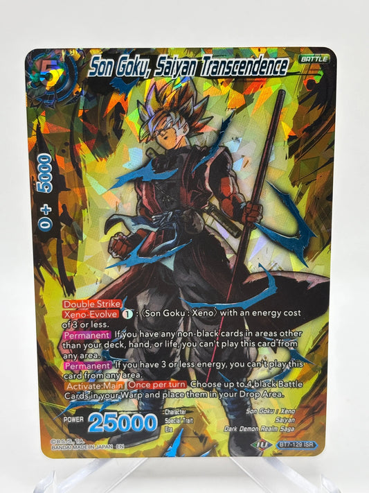 2019 Dragon Ball Card Game Son Goku Saiyan Transcendence #BT7-129 ISR (1) FRENLY BRICKS - Open 7 Days